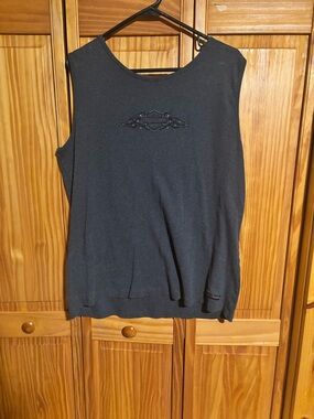 Harley-Davidson Black Embroidered Sleeveless Tank